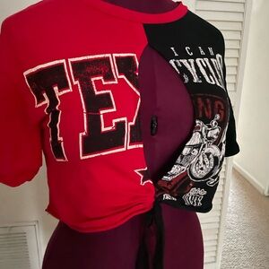 Fashion Nova Red and Black Top